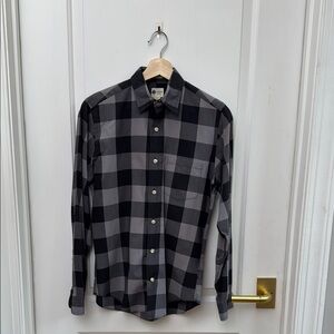J. Crew Black and Gray Casual Button Down Shirt